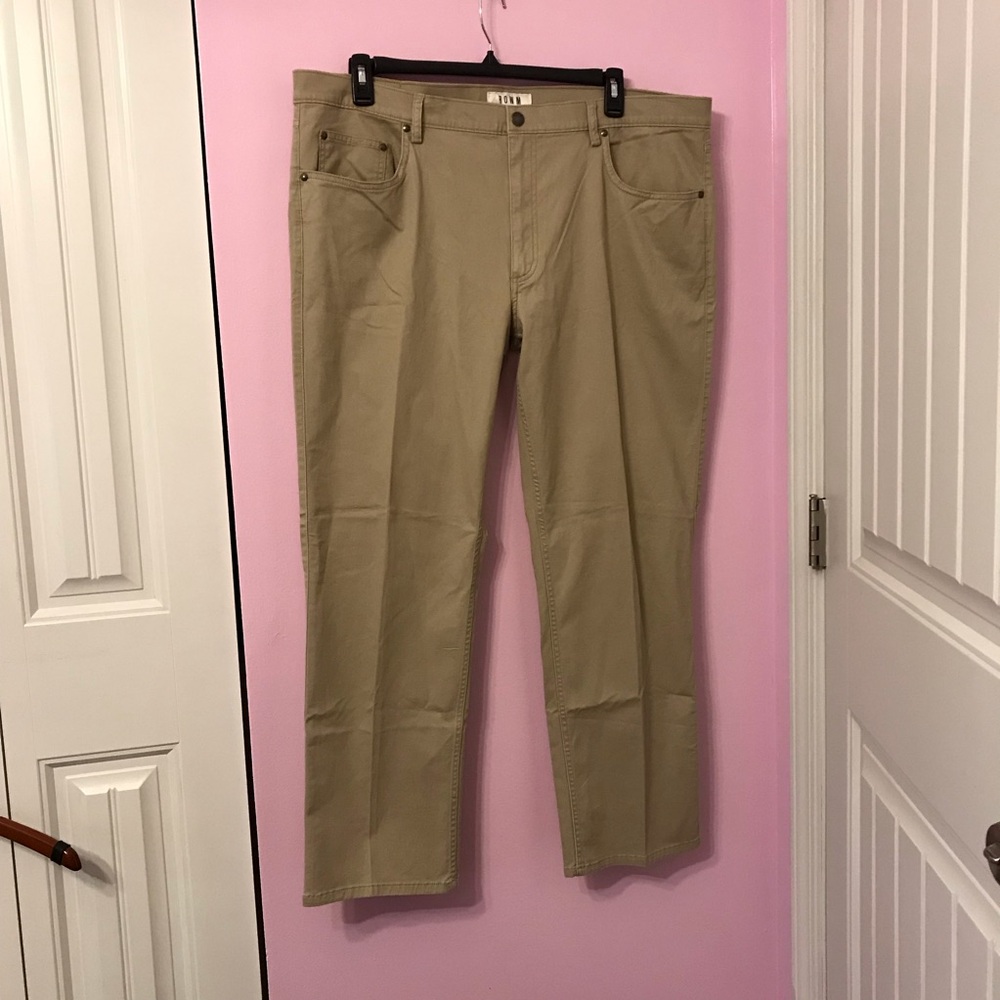 Rowm Men’s 5-Pockets Flat Front Khaki Pants 42 x 30